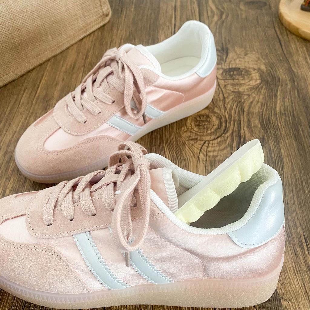 With skirt German training shoes women's summer breathable thin popular lightweight flat baseplate shoes retro board shoes casual little white shoes