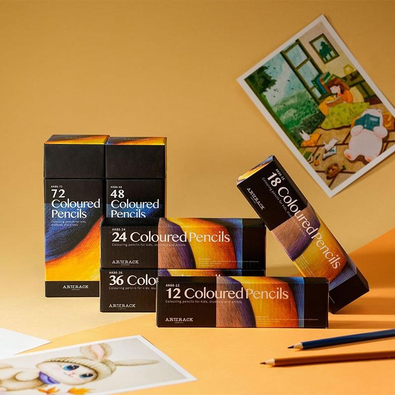 12/18/24/36/48/72 Colors Stationery Pencil Set Oil-based Colored Pencils Drawing Colored Pencil Brushes
