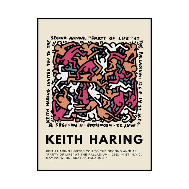 Keith Works Ausstellung, Leinwandgemälde, Graffiti-Stil, dekoratives Poster, Wohnzimmer, Wandkunst, Drucke, moderne Heimdekoration, ästhetisch