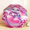 1pc Kitty Heart Pattern Umbrella Design Automatic Opening and Closing Umbrella, High-quality Travel Umbrella,  c1128235