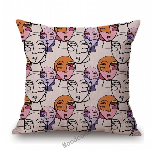 Picasso Abstract Cartoon Face Oil Painting Cotton Linen Home Decorative Sofa Pillow Case World Famous Car Cushion Cover