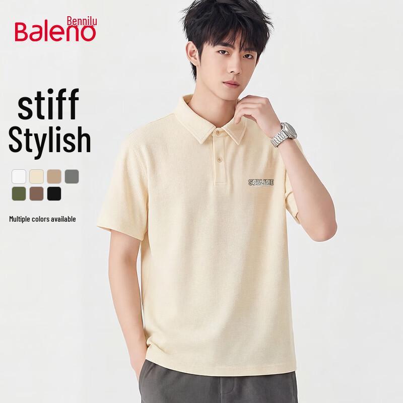 Baleno Men s Waffle Knit Short Sleeve Polo Shirt L