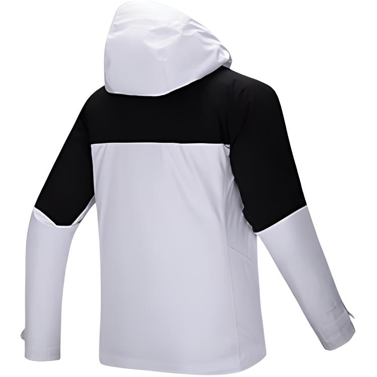 Anta Giacca a Guscio Rigido Antivento Impermeabile con Cappuccio e Zip a Blocchi di Colore, Serie Outdoor China National Geography, Comoda, Casual, Semplice 162516606-1