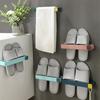 Shoe Rack Perforated Free No Floor Space Adhesive Type White/blue/ Storage Tools Shoe Shelf Simple Household Use