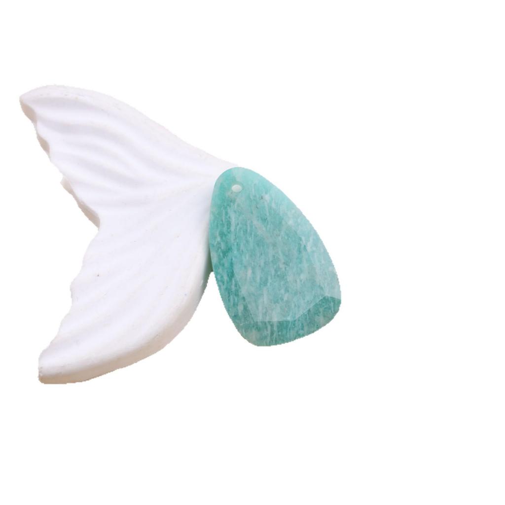 Natural Amazonite Geometric Cut-Edge Pendant for Earrings, Semi-finished Handmade Jewelry Accessory