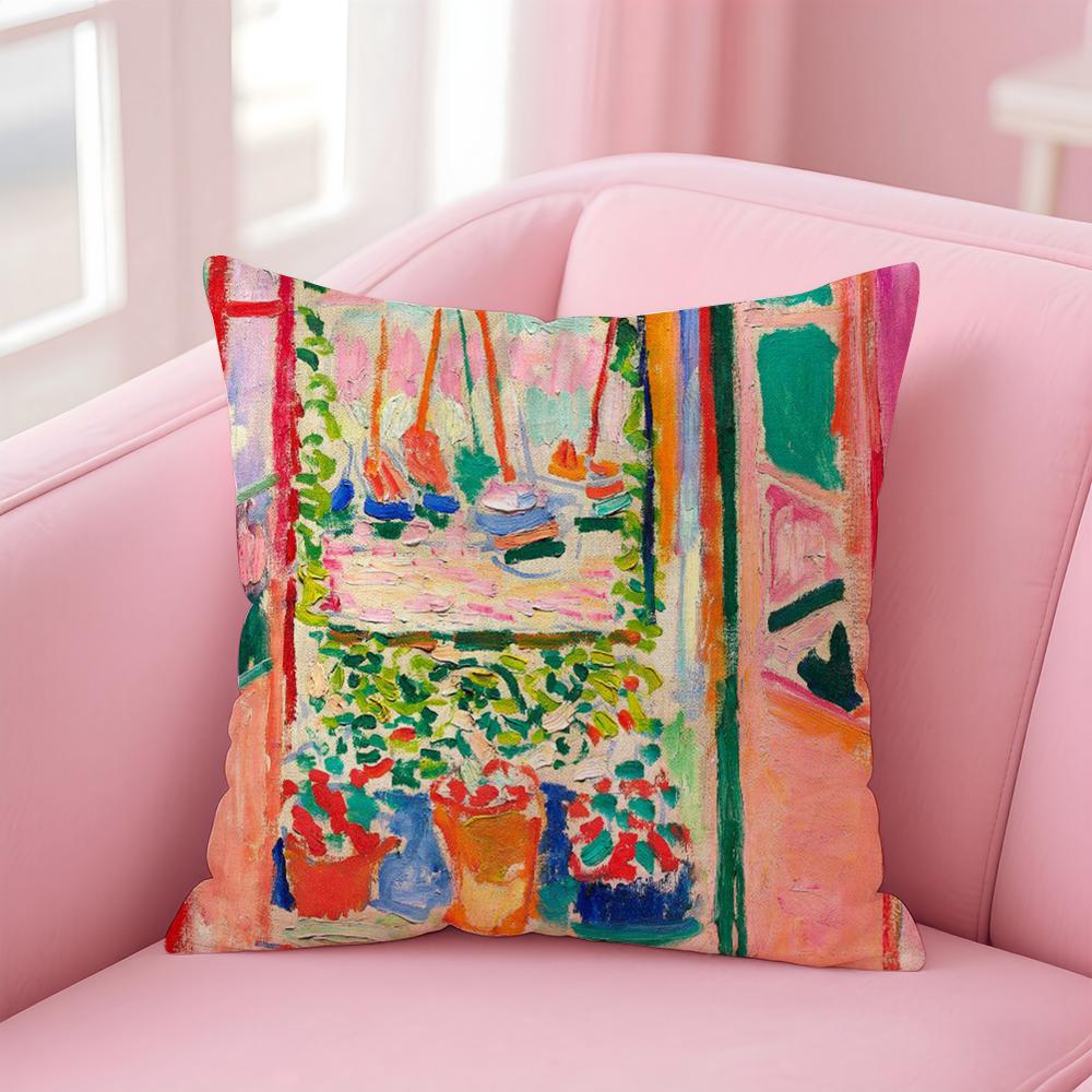 H-Henri MatisseS Painting Cushion Cover Home & Car Multi-Scene Pillow Cover - Reversible, Soft & Durable for Daily Use