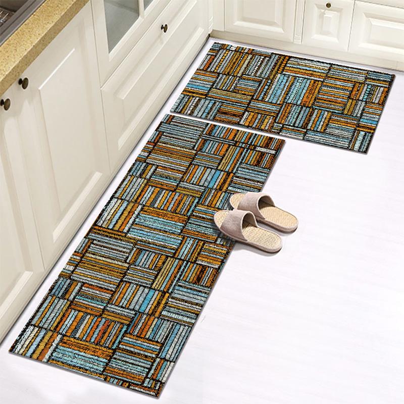 WTEMPO Kitchen Carpet Printed Carpet Thick Foot Mat Floor Mat Simple Door Mat Entrance Door Mat