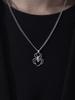 1pc Vintage Punk Style Red Gemstone Spider Pendant Metal Necklace For Men, Suitable For Parties And Daily Life