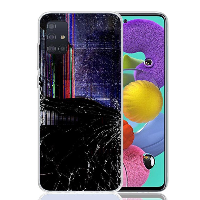Broken Phone Screen Phone Case For Samsung Galaxy A52 A32 A22 A12 A02S A50S A30S A51 A31 AA71 Note 20 Ultra 10 S10 Plus Galaxy A