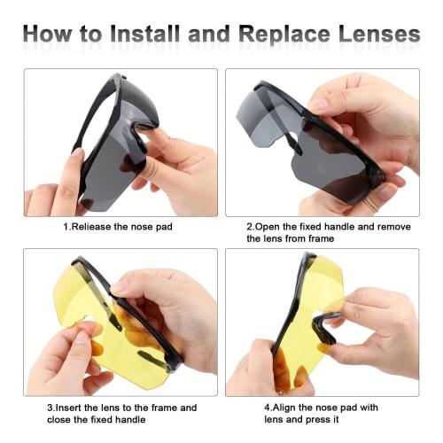 Lunettes Tactiques FOCUHUNTER, Lunettes de Soleil Airsoft Résistantes aux Chocs, Lunettes de Tir, 3 Verres Interchangeables, Anti-Buée, Protection UV400, Épaisseur du Verre 2mm