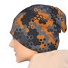 Orange Camouflage Camo Abstract Art Beanie Hat Warm Bonnet Cap Knit Hat Headwear Vintage Street Skullies Beanies for Women Men