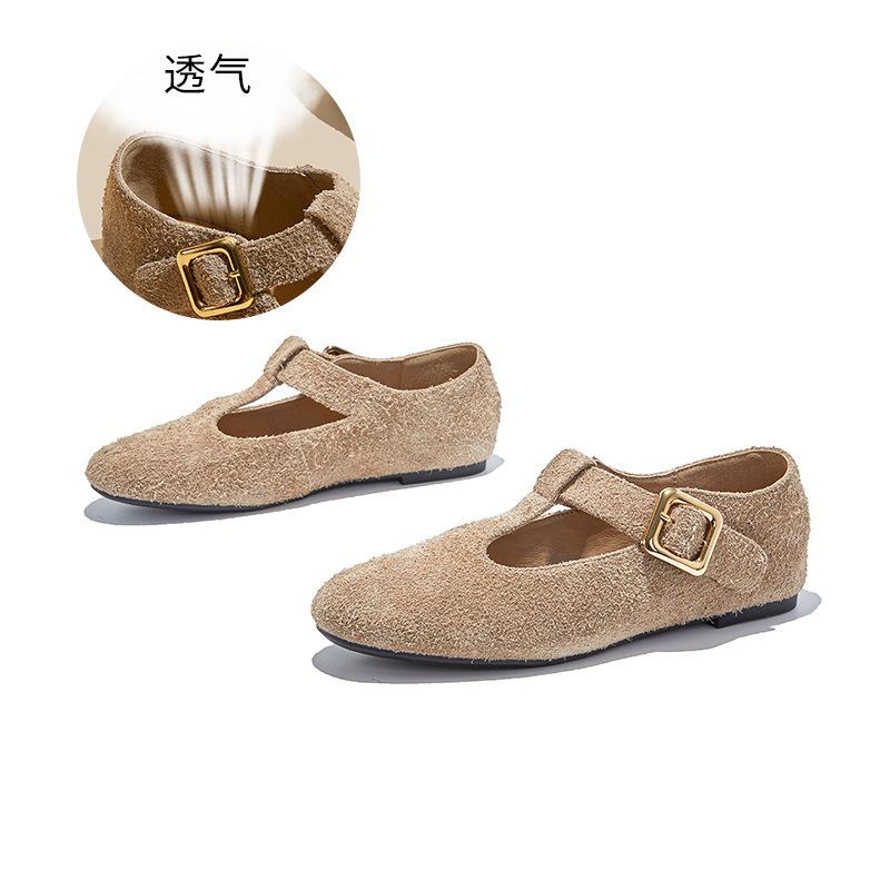 First layer sheepskin insole Mary Jane shoes 2025 new retro buckle fashion single shoes casual versatile leather women's shoes