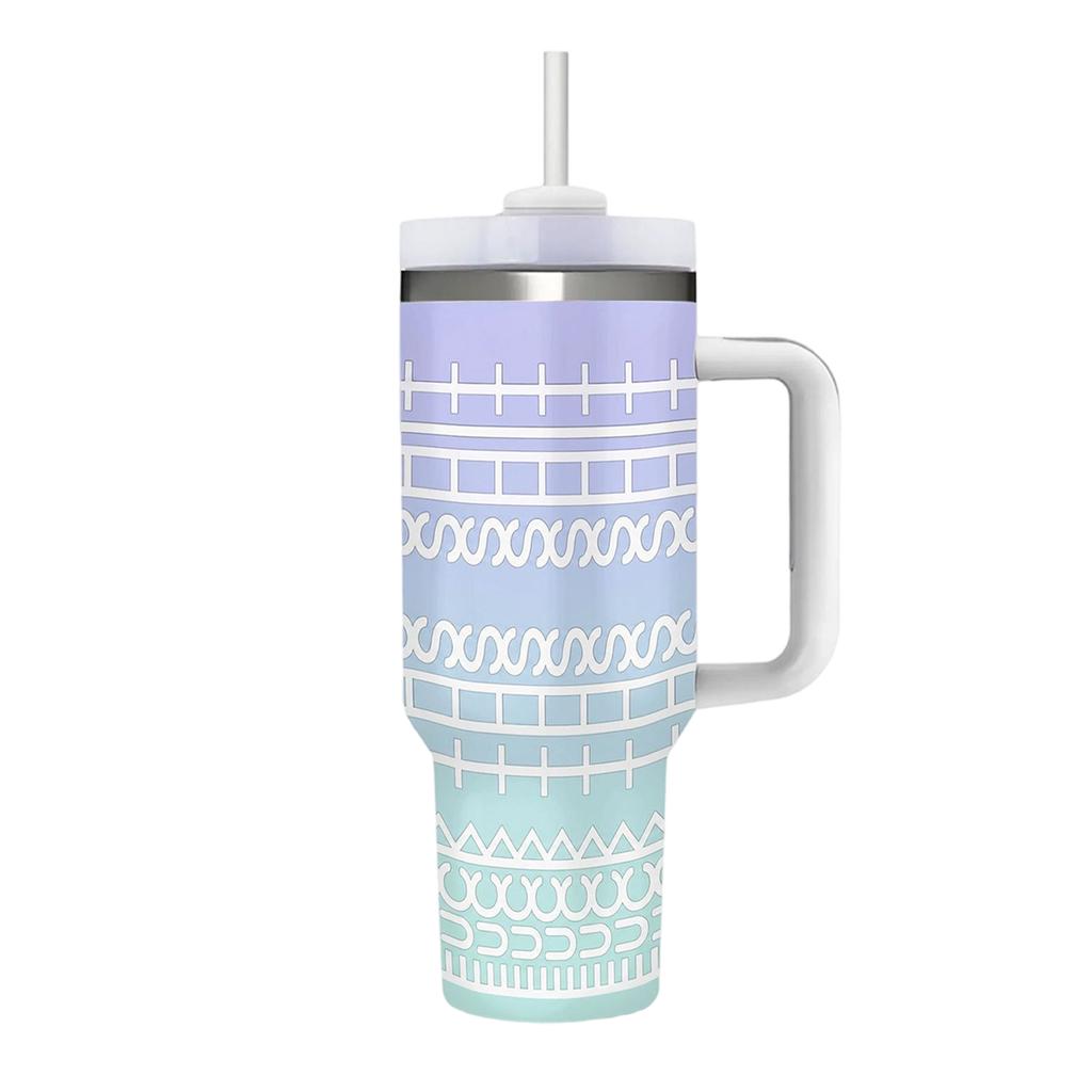 40 oz Stainless Tumbler with Handle and Straw, Large Capacity Cup for Hot & Cold Drinks