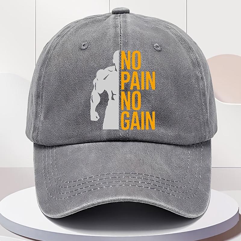 

КЕПКА Бейсболка с принтом букв NO NO GAIN, стираная, регулируемая, унисекс, повседневная, для улицы, подходит для любого сезона One Size