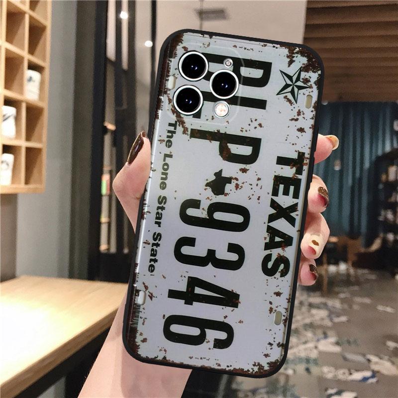Phone Case For iPhone 17 Pro Max Air 16 15 14 13 Pro Max 15 16 Pro 15Plus SE Retro License Plate  Mobile Phone Case Funda
