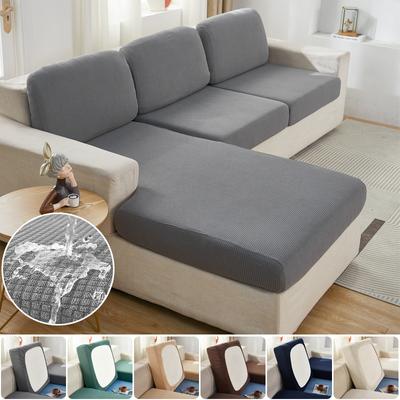 Waterproof Jacquard Sofa Seat Cushion Cover For Living Room Kids Furniture Protector Polar Fleece Stretch Sofa Covers Removable