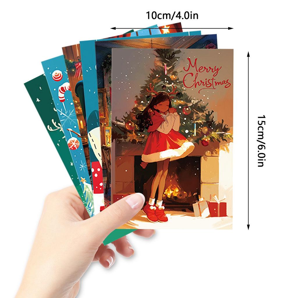 50pcs Merry Christmas Card New Year Family Party Decoration Postcard Xmas Tree Snowman Decor Gift Cards Postcards