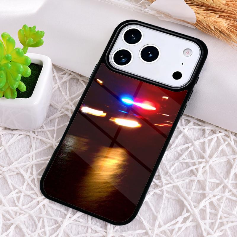 Police Cars Light At Night Shockproof Phone Case for iPhone 17 Air 16e 15 11 12 14 13 Pro Max Cover Coque
