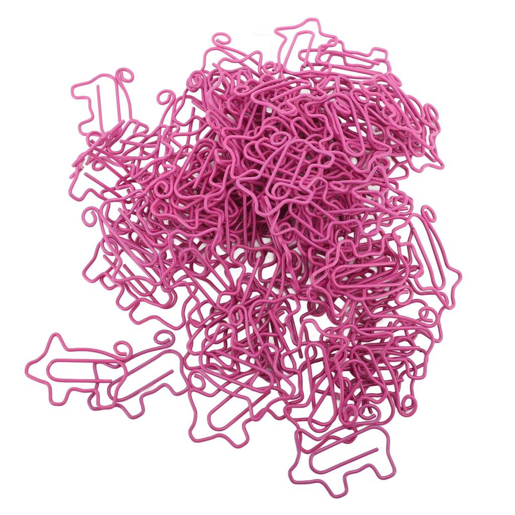 100pcs Paper Clips Prevent Slip Cute Pig Shaped Decorative Bookmark Metal Paperclips for School