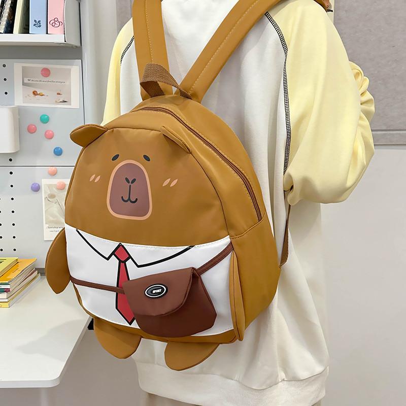 Adorable Large Capacity Cartoon Capybara Backpack For Kids Perfect For School And Play