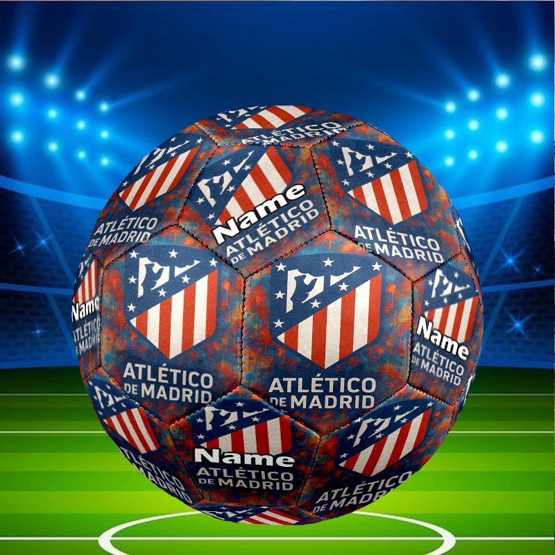 Custom Name Personalized Atletico Madrid-A Print Size 5 Soccer Ball Training & Match Football, for Team, Kicking, Gift for Football Enthusiasts