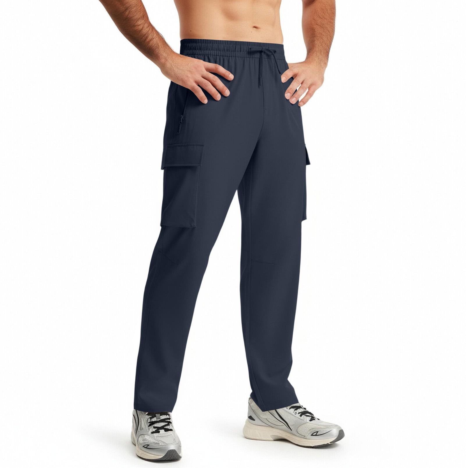 

Men s Casual Multi-Pocket Pants XL Темно-синій