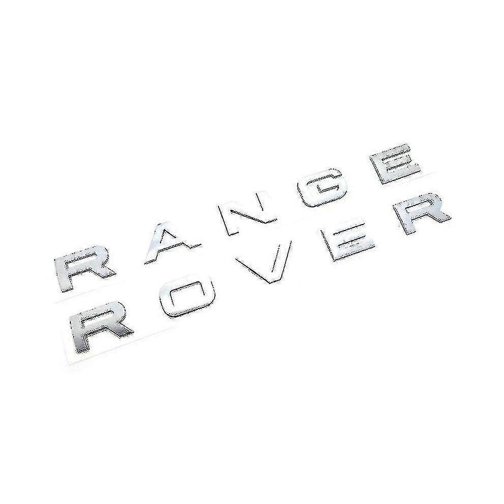 Griglia Anteriore Range Rover Argento Cromato Emblema Distintivo Cofano Lettere Cofano E Lettere Portellone Posteriore (Confezione da 2)