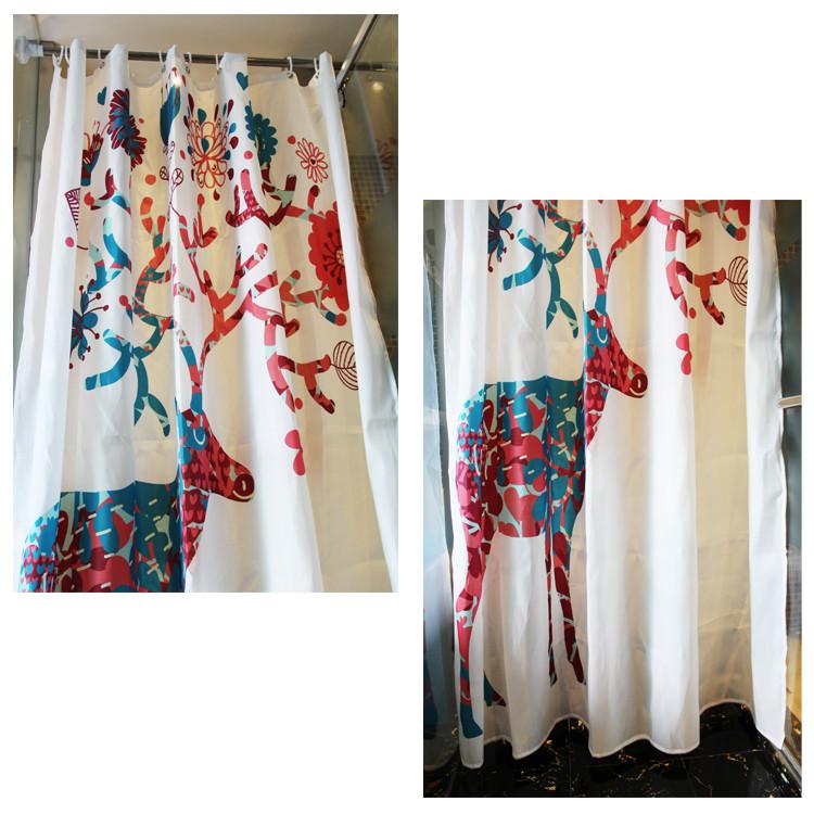 Polyester Shower Deer Curtain Print Bathroom Decoration Simple Practical And