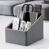 PU Leather Remote Control Holder 3 Slot Desktop Storage Box Nightstand Bedside Tv Remote Control Phone Organizer Pen Holder