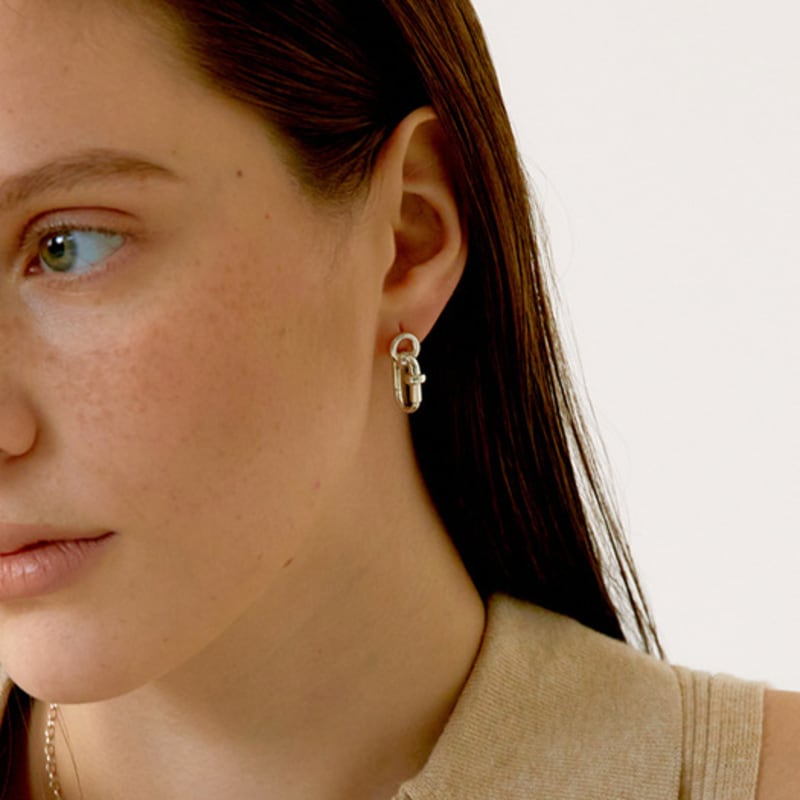 

fINE HABIT fINE Link Earrings(S) Natural Silver S