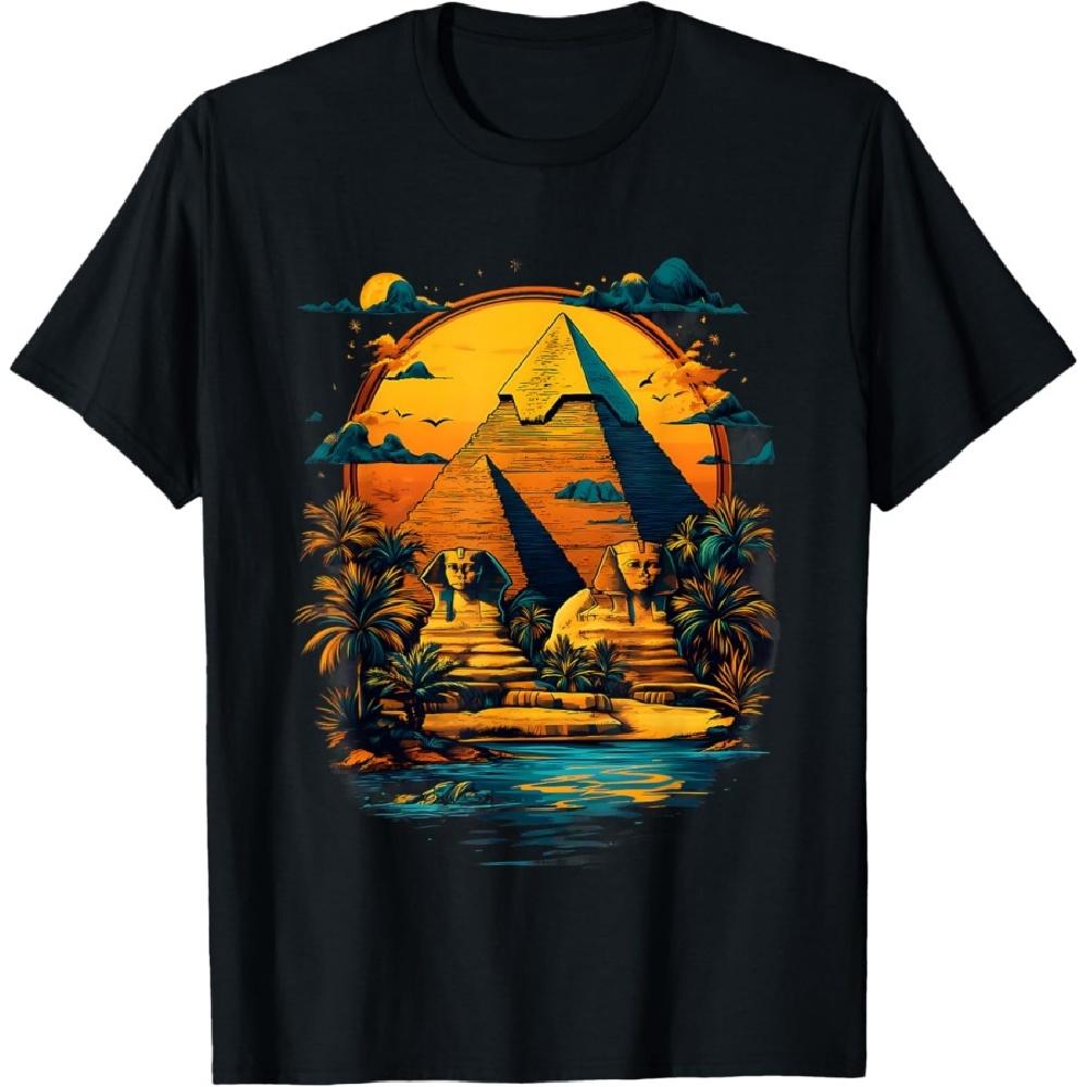 

Ancient Egypt Sphinx Pyramid Sunset Tutankhamun Egyptian God T-Shirt S