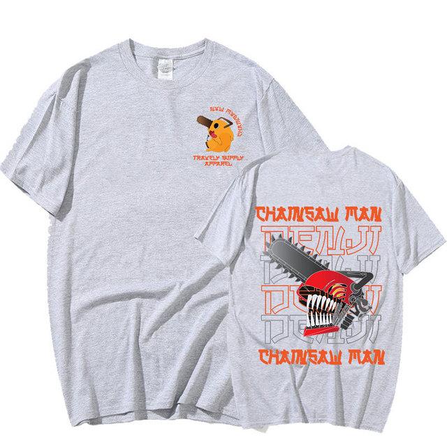 

Хлопковая футболка с аниме «Человек бензопилы» в стиле Харадзюку, летние футболки Denji Pochita, повседневные футболки с мультяшным принтом и короткими рукавами для мужчин и женщин, уличная одежда L
