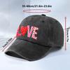 Polka Dot Love Heart Baseball Cap Adjustable Polyester Casual Hat for Men Women Sports Accessory