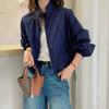 Women's Stand Collar Solid Color Long Sleeve Zip-Up Sun Protection Lightweight Casual Jacket