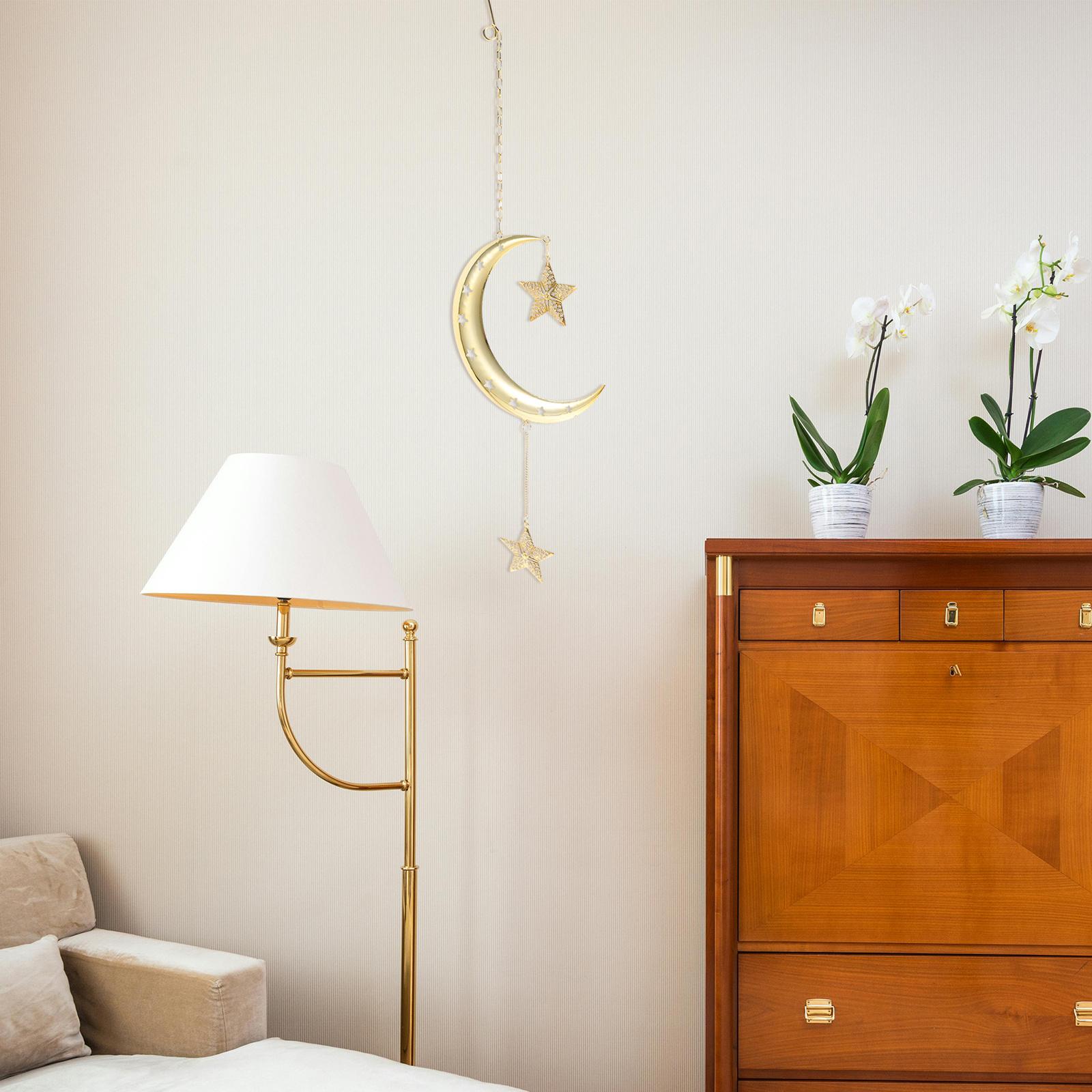 

1pcs Moon Star Hanging Ornaments Metal Celestial Decor For Ramadan Eid Christmas Party Outdoor Home Decoration Lunar Festival China Mainland