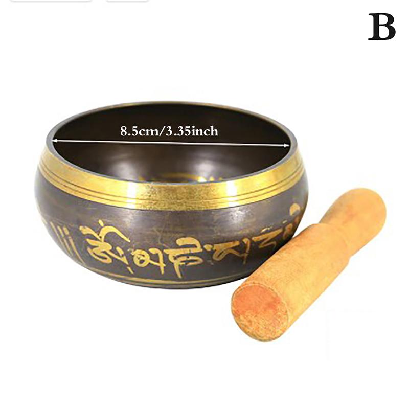 

Buddha Sound Bowl Tibetan Bell Yoga Meditation Bowl Metal Singing Bowl Striker 8cm