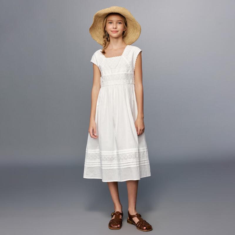 ELLE KIDS Girls  Embroidered Square Neck Lace Dress 165