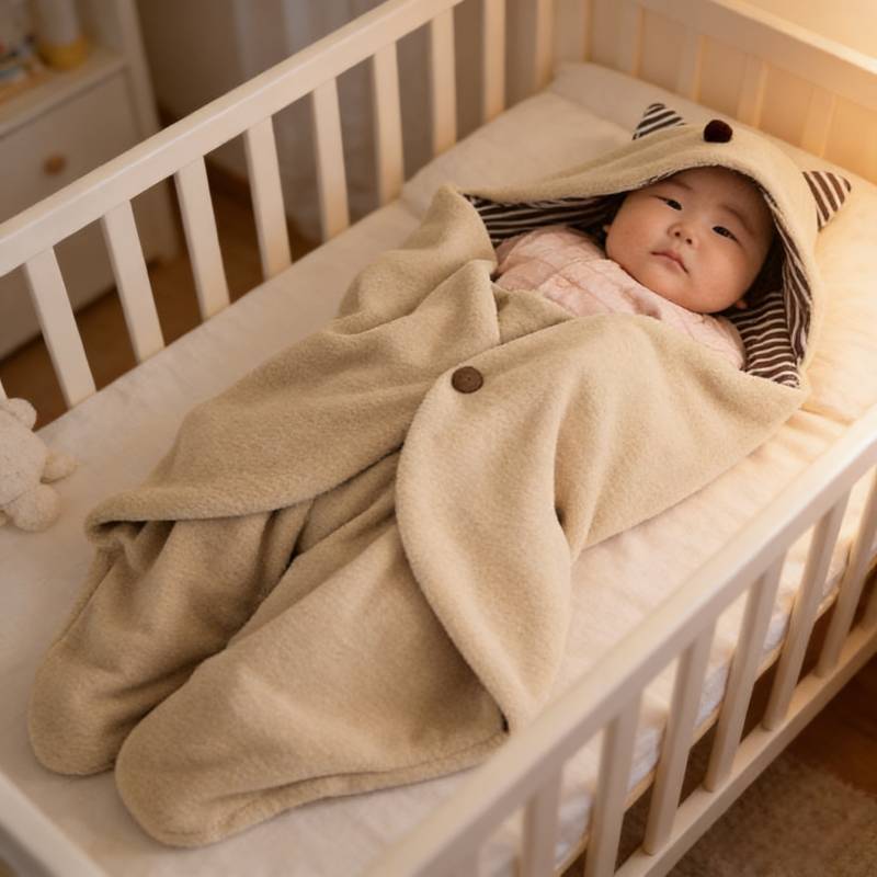 Saco de Dormir para Bebê com Tecido de Lã Grossa para Uso em Clima Frio e Sono Suave