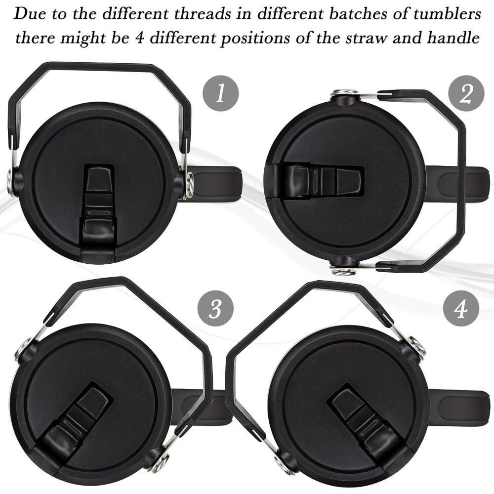 2 Piece Water Cup Replacement Lid, with Handle Straw Lid, Leak Proof Sealing Lid Suitable for 20/30oz Cup, Water Cup Accessories