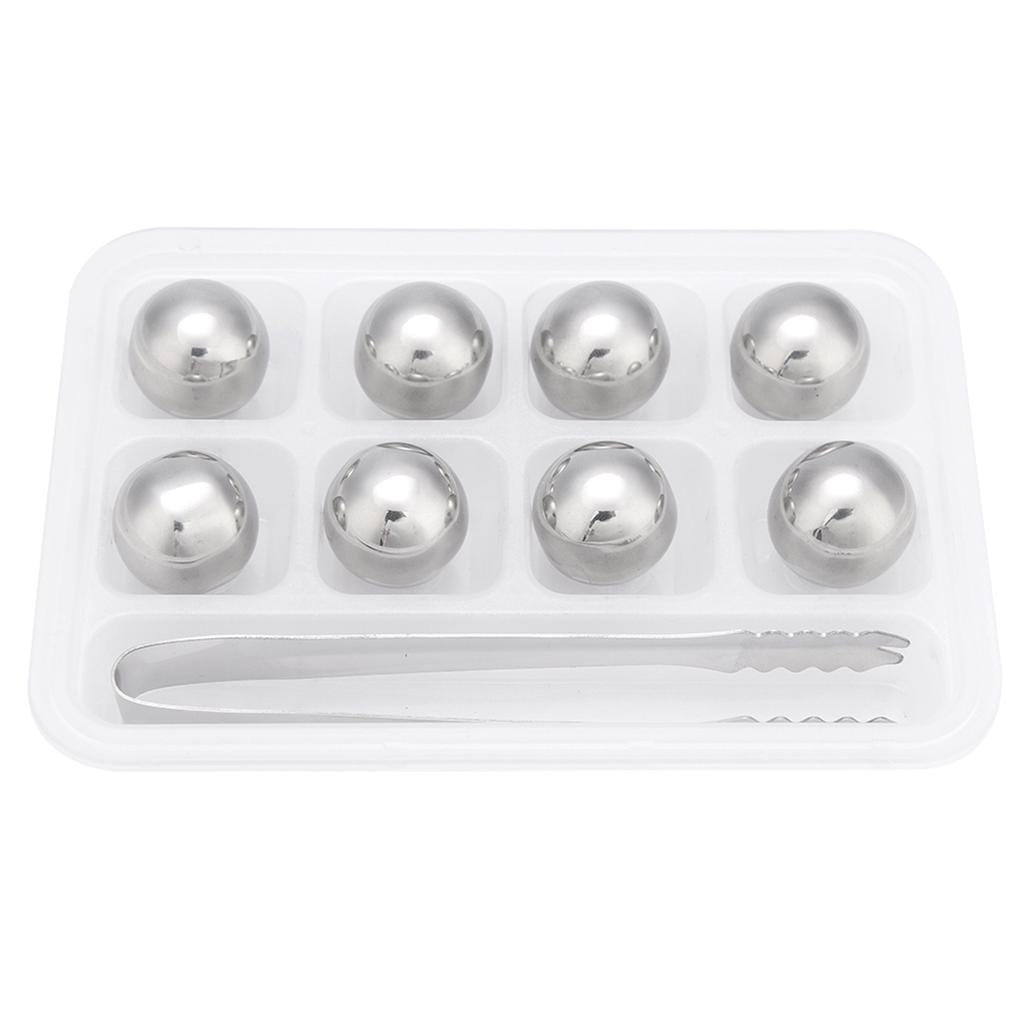 Stainless Steel Round Ball Cooling Cubes Stone Ice Cubes With Plastic Case Tongs Drinks Cooler Beer Hielos De Acero Inoxidable