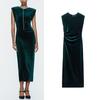 Fall and Winter New Round Neck Sleeveless Sexy Silm Base Dress Dress Velvet Dress 9436617