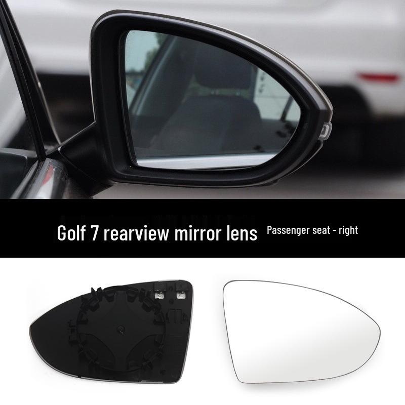 For Volkswagen Golf 7 (2014-2020) Left & Right Exterior Rearview Mirror Reflective Lenses.