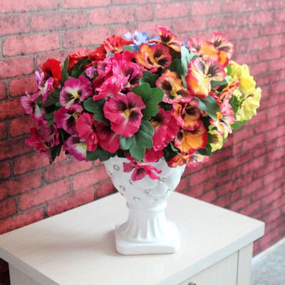1Pc Artificial Flower Pansy Garden DIY Stage Party Home Wedding Craft Decoration