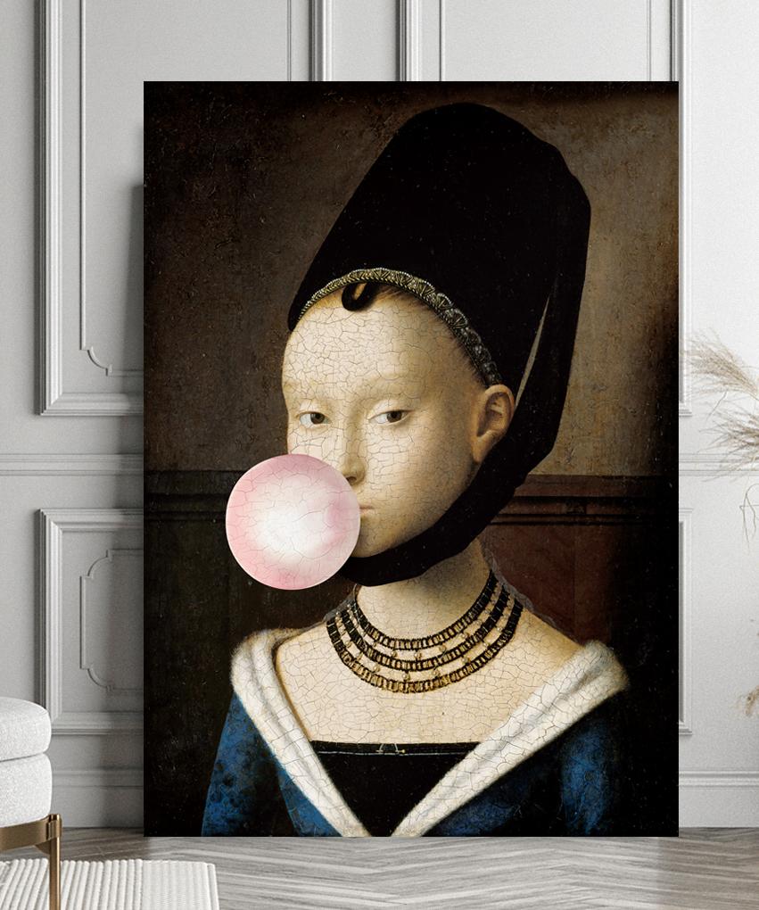 Canvas Print Portrait with Balloon Pop Art