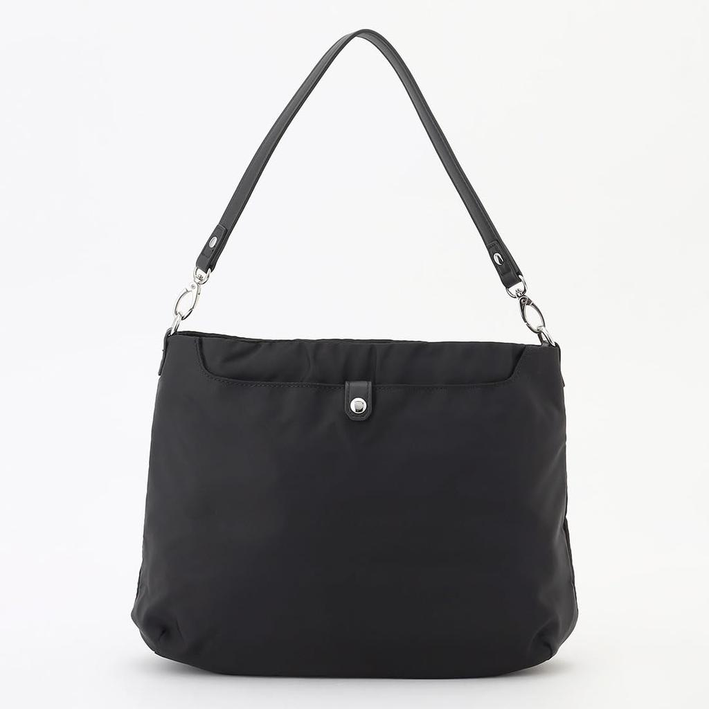 Nylon-Schultertasche B003413EC Schwarz [La Bagagerie] Mehrere Fächer 2-Wege (10)