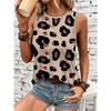 Summer Round Neck Leopard Print Pattern 3D Printed Top Fashionable Casual Sleeveless Women's Tank Tops