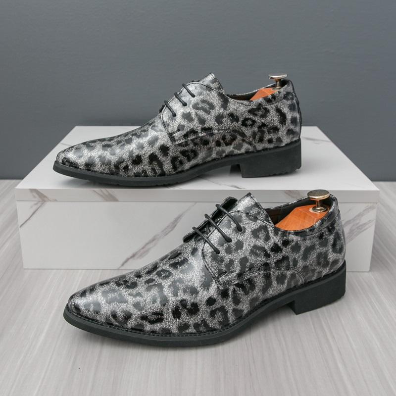 

Новая Мода Остроносые Лакированные Леопардовые Кожаные Платье Повседневные Оксфорды Для Мужчин Вечеринка Свадебное Платье Вечер Встречи Выступление Обувь 46