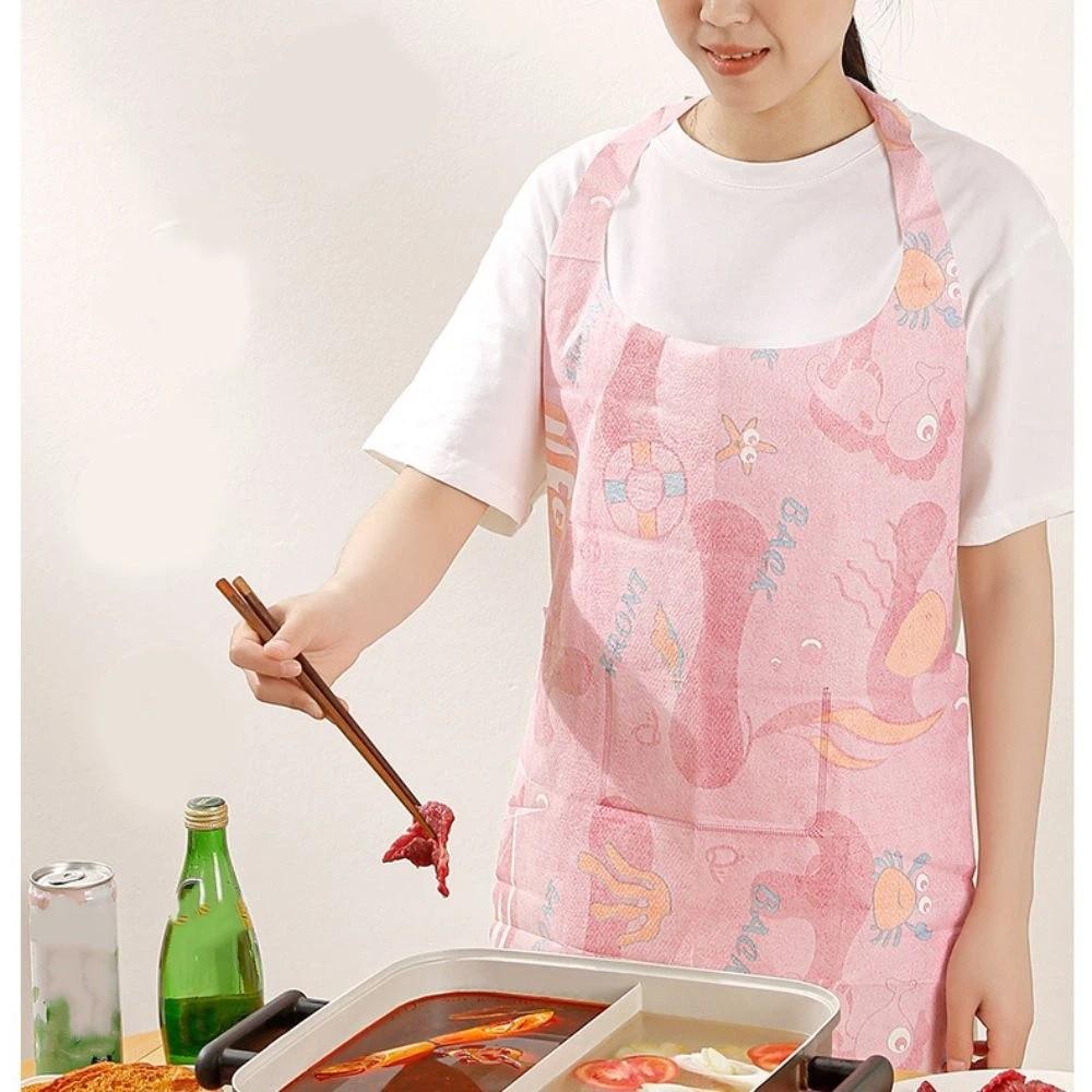 Anti Fouling Unisex Aprons Oil-proof Disposable Non-woven Apron Female Male