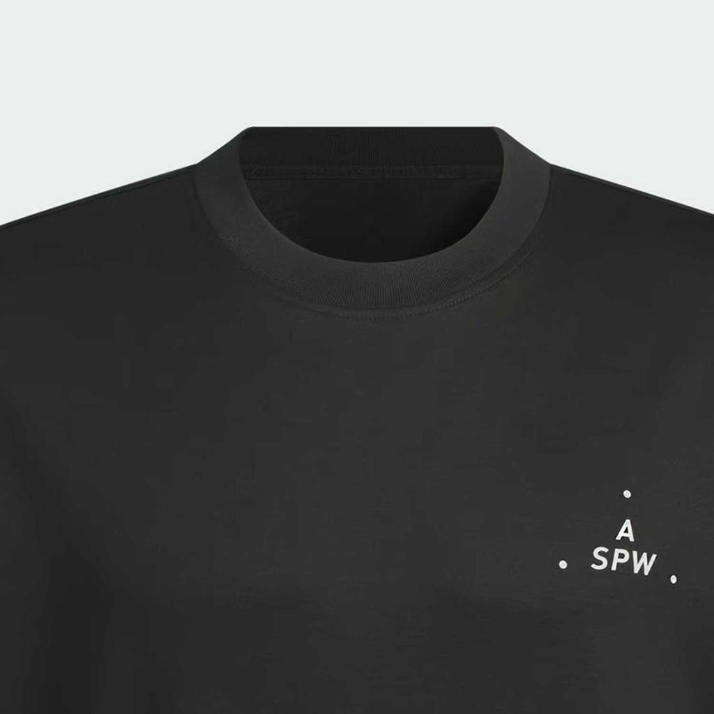 Adidas Verbiage Short Casual Versatile T-Shirt With Dropped Shoulders Men Tops Black JN9444