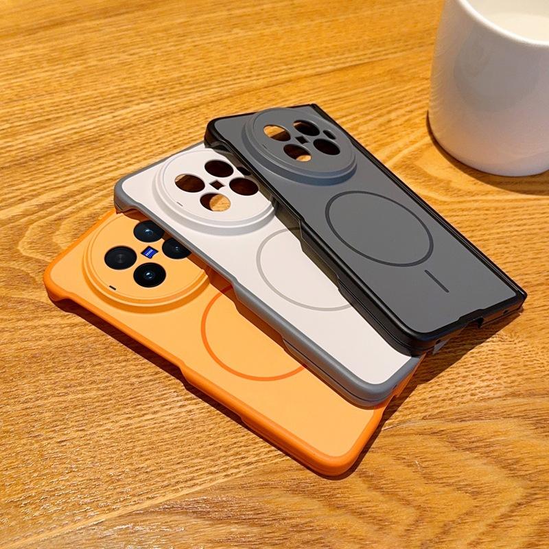 Applicable To Vivoxfold1 Mobile Phone Case Magnetic Charging Folding Screen Matte Dual Central Axis Lens All-inclusive Pc  Case